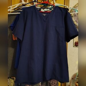 Women's Navy Blue V-Neck Scrub Top